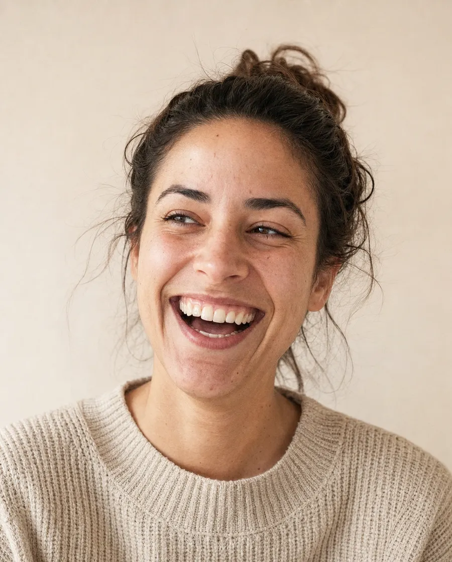 Primer plano de una sonrisa sana